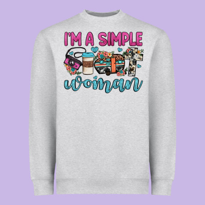 I'm A Simple Woman Heavyweight Sweatshirt Designed By Jahusdesignshop