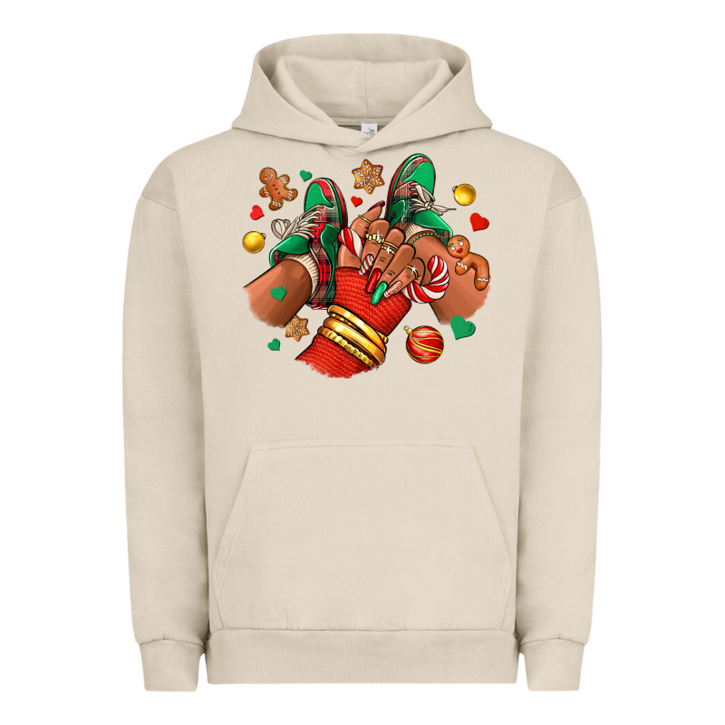 Christmas Black Girl Sneakers Urban Hoodie by RanaPortraitStore | Teevron