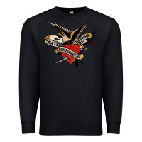 Black sailor jerry tattoo art military mermaid Premium Sweatshirt - artisFamous