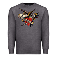 Charcoal Heather sailor jerry tattoo art military mermaid Premium Sweatshirt - artisFamous