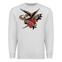 Dove Grey sailor jerry tattoo art military mermaid Premium Sweatshirt - artisFamous