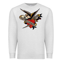 Oatmeal Heather sailor jerry tattoo art military mermaid Premium Sweatshirt - artisFamous