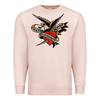 Pale Pink sailor jerry tattoo art military mermaid Premium Sweatshirt - artisFamous