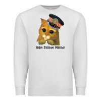 Oatmeal Heather cat tama train station master Premium Sweatshirt - artisFamous