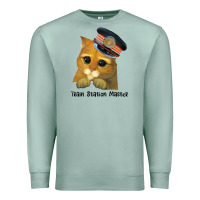 Seafoam cat tama train station master Premium Sweatshirt - artisFamous