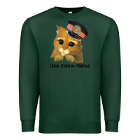 Sports Green cat tama train station master Premium Sweatshirt - artisFamous