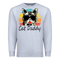 Heather Grey cat daddy vintage Premium Sweatshirt - artisFamous