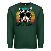 Sports Green cat daddy vintage Premium Sweatshirt - artisFamous
