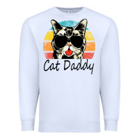 White cat daddy vintage Premium Sweatshirt - artisFamous