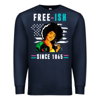 Navy juneteenth free ish since 1865 black Premium Sweatshirt - artisFamous
