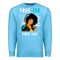 Ocean Blue juneteenth free ish since 1865 black Premium Sweatshirt - artisFamous