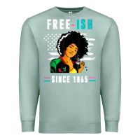Seafoam juneteenth free ish since 1865 black Premium Sweatshirt - artisFamous