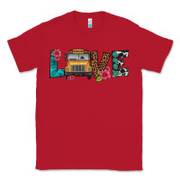 Red love school bus Classic Tee - Artiststas