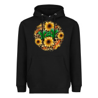 Black leopard cactus sunflower Heavyweight Hoodie - JahusDesignShop
