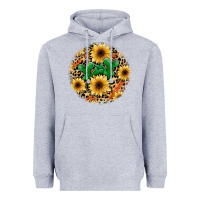 Heather Grey leopard cactus sunflower Heavyweight Hoodie - JahusDesignShop