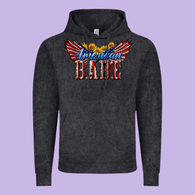 American Babe With Sunflowers Vintage Hoodie Designed By Lillyallendesigns