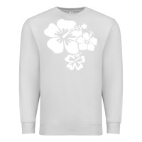Dove Grey hawaiian flower Premium Sweatshirt - artisFamous