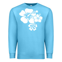 Ocean Blue hawaiian flower Premium Sweatshirt - artisFamous