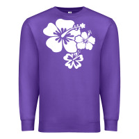 Purple hawaiian flower Premium Sweatshirt - artisFamous