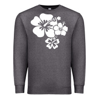 Charcoal Heather hawaiian flower Premium Sweatshirt - artisFamous