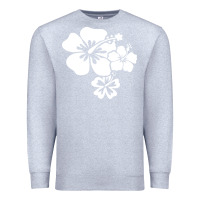 Heather Grey hawaiian flower Premium Sweatshirt - artisFamous