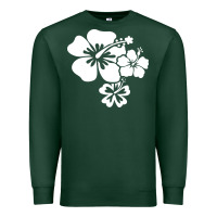 Sports Green hawaiian flower Premium Sweatshirt - artisFamous