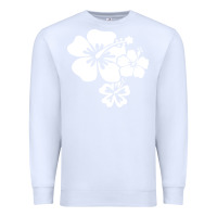 White hawaiian flower Premium Sweatshirt - artisFamous