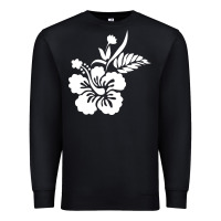 Black hawaiian flower Premium Sweatshirt - artisFamous