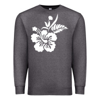 Charcoal Heather hawaiian flower Premium Sweatshirt - artisFamous