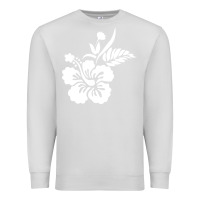 Dove Grey hawaiian flower Premium Sweatshirt - artisFamous