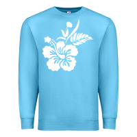 Ocean Blue hawaiian flower Premium Sweatshirt - artisFamous