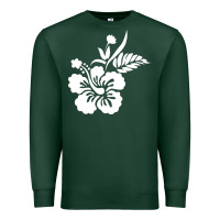 Sports Green hawaiian flower Premium Sweatshirt - artisFamous