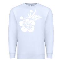 White hawaiian flower Premium Sweatshirt - artisFamous