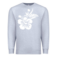 Heather Grey hawaiian flower Premium Sweatshirt - artisFamous