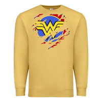 Antique Gold tear off wonder woman shield Premium Sweatshirt - artisFamous