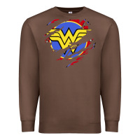 Chestnut tear off wonder woman shield Premium Sweatshirt - artisFamous