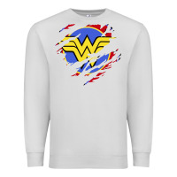 Dove Grey tear off wonder woman shield Premium Sweatshirt - artisFamous
