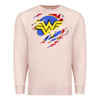 Pale Pink tear off wonder woman shield Premium Sweatshirt - artisFamous