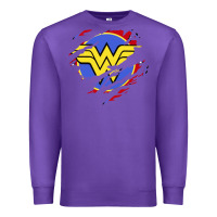 Purple tear off wonder woman shield Premium Sweatshirt - artisFamous