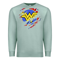 Seafoam tear off wonder woman shield Premium Sweatshirt - artisFamous
