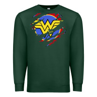 Sports Green tear off wonder woman shield Premium Sweatshirt - artisFamous