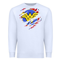 White tear off wonder woman shield Premium Sweatshirt - artisFamous