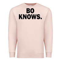 Pale Pink bo knows (black text) Premium Sweatshirt - artisFamous