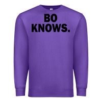 Purple bo knows (black text) Premium Sweatshirt - artisFamous