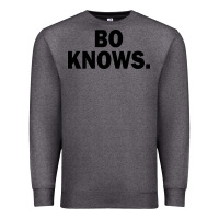Charcoal Heather bo knows (black text) Premium Sweatshirt - artisFamous