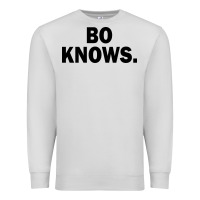 Dove Grey bo knows (black text) Premium Sweatshirt - artisFamous