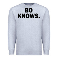 Heather Grey bo knows (black text) Premium Sweatshirt - artisFamous