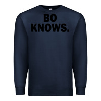 Navy bo knows (black text) Premium Sweatshirt - artisFamous