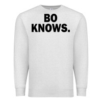Oatmeal Heather bo knows (black text) Premium Sweatshirt - artisFamous