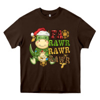 Watercolor T Rex Fa Rawr Rawr Rawr Christmas Heavy Core Tee | Teevron